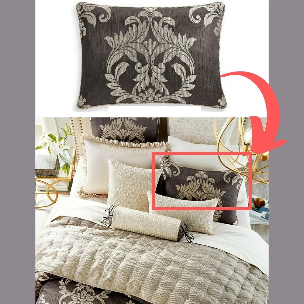 NEW $135 Hotel Collection‎ Classic Flourish Damask (1) King Pillow Sham